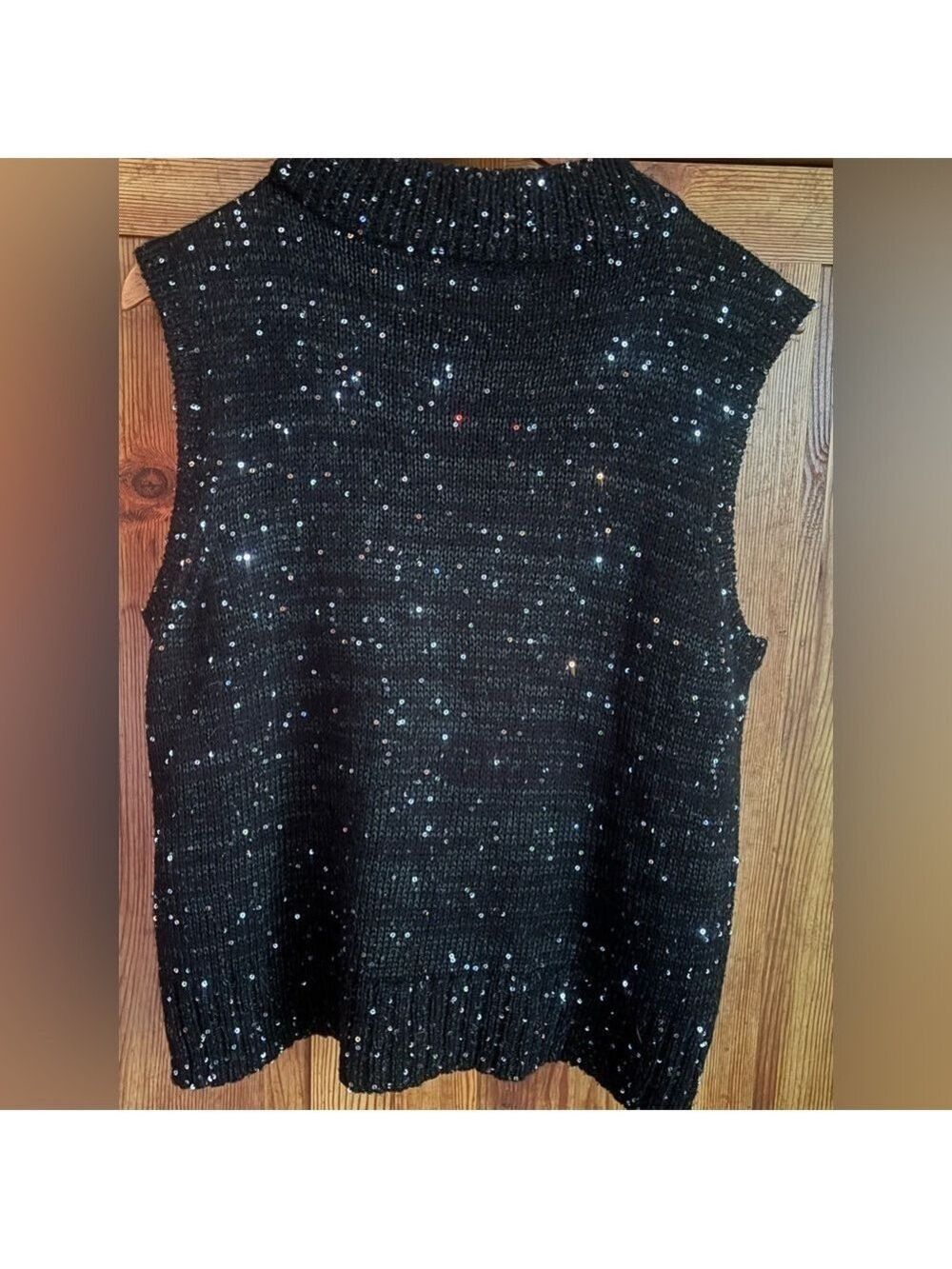 VERO MODA Holiday Sparkly Shimmer Going Out Sleeveless Top Size M/L With Stretch - Picture 4 of 13